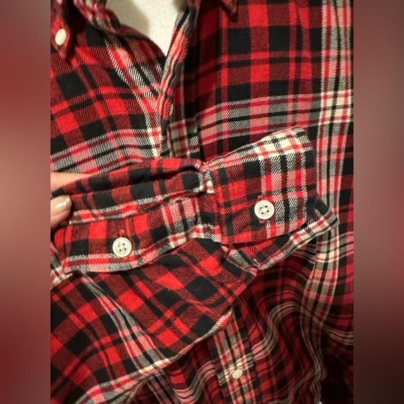 Ralph Lauren Blaire 100% cotton Red and‎ Black plaid button shirt Medium - Picture 7 of 7